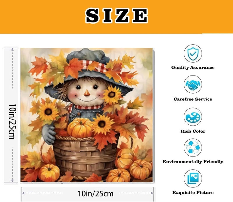 VIGEGU 2 Pack Thanksgiving Paint by Numbers Kit for Adults with Framed,Fall Scarecrow Ghost Pumpkin Paint by Number DIY Adult Paint by Number Kits for Wall Decor 10x10in - Image 5